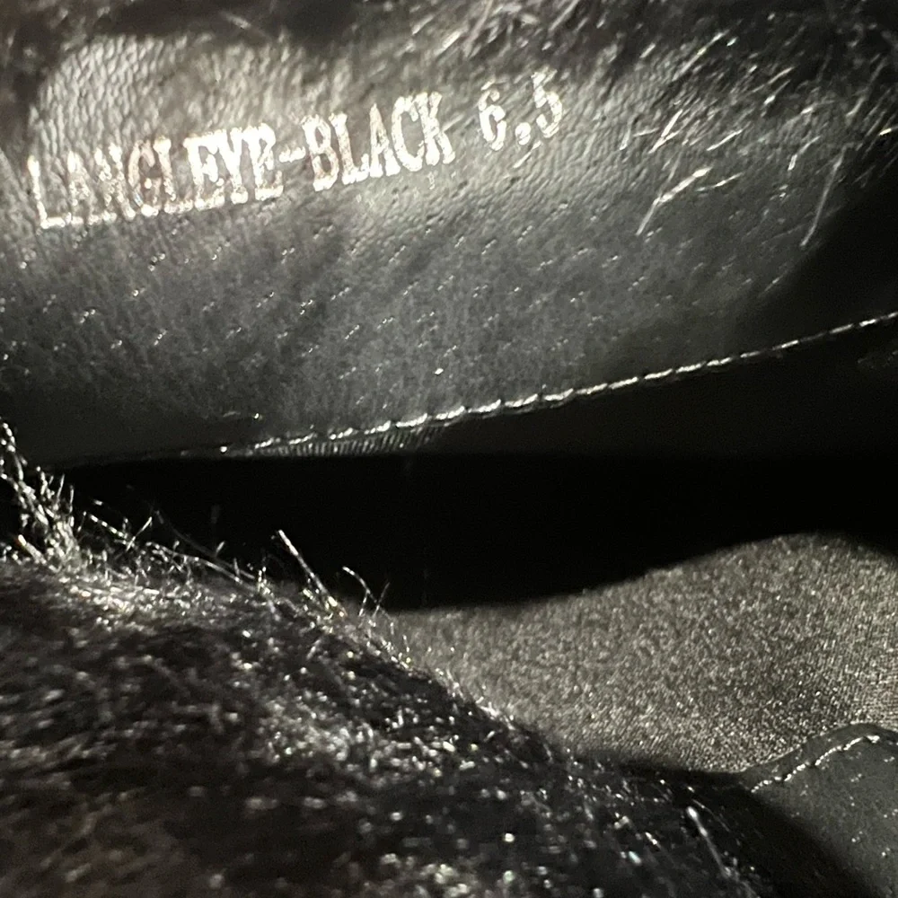 AZALEA WANG Langleye Black Faux Fur Over The Knee Stiletto Boots 6.5